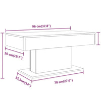Couchtisch Grau Sonoma 96x50x45 cm Holzwerkstoff