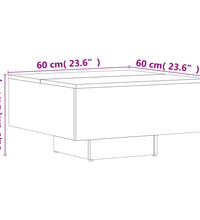 Couchtisch Grau Sonoma 60x60x31,5 cm Holzwerkstoff