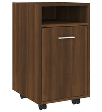 Beistellschrank mit Rollen Braun Eichen-Optik 33x38x60 cm