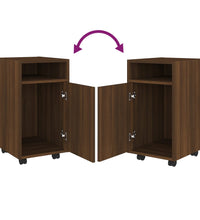 Beistellschrank mit Rollen Braun Eichen-Optik 33x38x60 cm