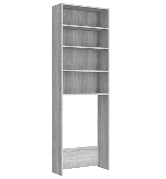 Waschmaschinenschrank Grau Sonoma 64x24x190 cm