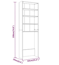 Waschmaschinenschrank Grau Sonoma 64x24x190 cm