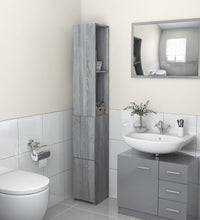 Badschrank Grau Sonoma 25x26,5x170 cm Holzwerkstoff