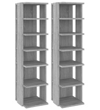 Schuhregale 2 Stk. Grau Sonoma 27,5x27x102 cm Holzwerkstoff