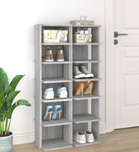 Schuhregale 2 Stk. Grau Sonoma 27,5x27x102 cm Holzwerkstoff