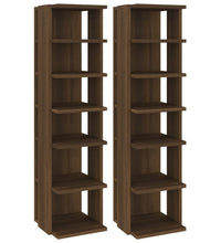 Schuhregale 2 Stk. Braun Eiche 27,5x27x102 cm Holzwerkstoff