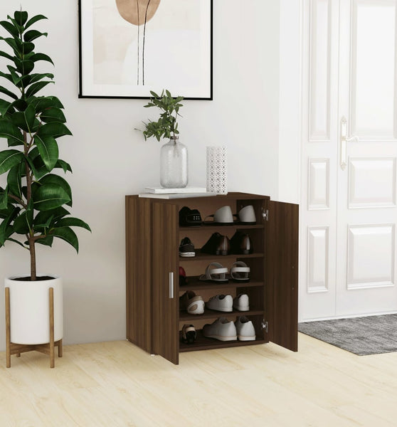 Schuhschrank Braun Eichen-Optik 60x35x70 cm Holzwerkstoff