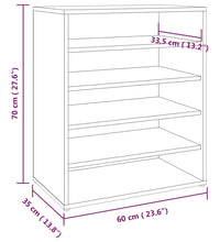 Schuhschrank Räuchereiche 60x35x70 cm Holzwerkstoff
