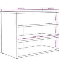 Schuhbank Grau Sonoma 60x30x45 cm Holzwerkstoff