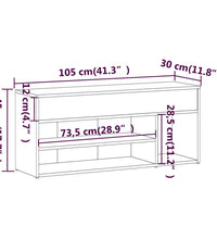 Schuhbank Grau Sonoma 105x30x45 cm Holzwerkstoff