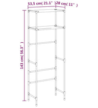 Toilettenregal 2 Ablagen Schwarz 53,5x28x143 cm Eisen