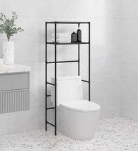 Toilettenregal 2 Ablagen Schwarz 53,5x28x143 cm Eisen