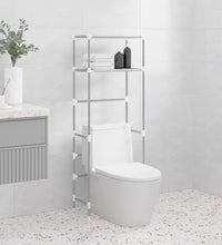 Toilettenregal 2 Ablagen Grau 53,5x28x143 cm Eisen