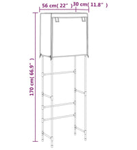 Toilettenregal 2 Ablagen Schwarz 56x30x170 cm Eisen