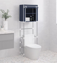 Toilettenregal 2 Ablagen Blau 56x30x170 cm Eisen