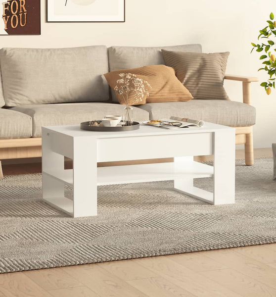 Couchtisch Weiß 102x55x45 cm Holzwerkstoff