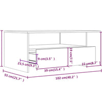 Couchtisch Weiß 102x55x42 cm Holzwerkstoff
