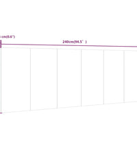 Wand-Kopfteil Weiß 240x1,5x80 cm Holzwerkstoff