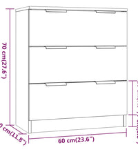 Sideboard Hochglanz-Weiß 60x30x70 cm Holzwerkstoff