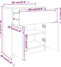 Sideboard Schwarz 60x30x70 cm Holzwerkstoff