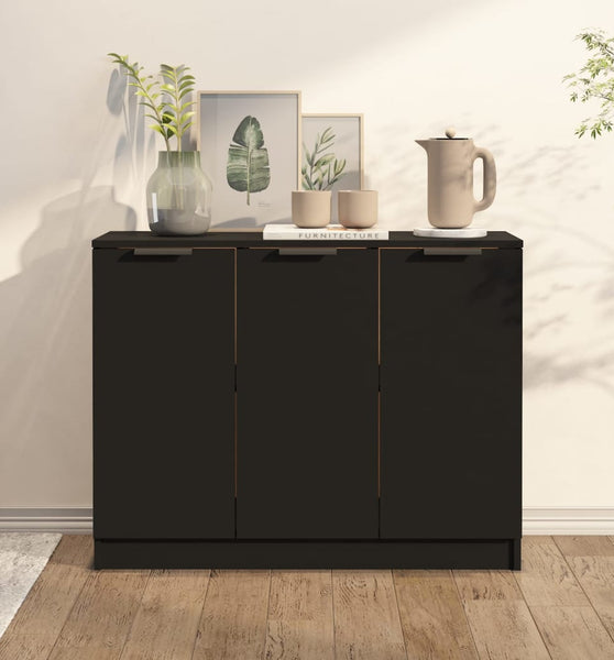 Sideboard Schwarz 90,5x30x70 cm Holzwerkstoff