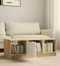 Couchtisch Weiß und Sonoma-Eiche 102x50x36 cm Holzwerkstoff