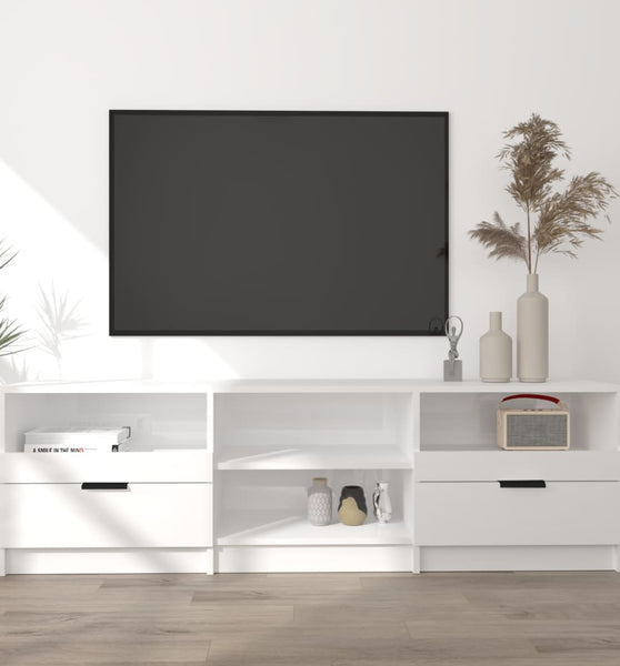 TV-Schrank Hochglanz-Weiß 150x33,5x45 cm Holzwerkstoff