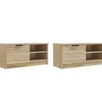 TV-Schränke 2 Stk. Sonoma-Eiche 80x35x36,5 cm Holzwerkstoff