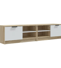 TV-Schränke 2 Stk. Weiß Sonoma-Eiche 80x35x36,5cm Holzwerkstoff