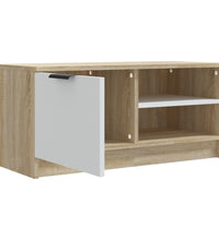 TV-Schränke 2 Stk. Weiß Sonoma-Eiche 80x35x36,5cm Holzwerkstoff