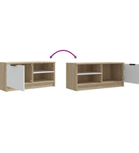 TV-Schränke 2 Stk. Weiß Sonoma-Eiche 80x35x36,5cm Holzwerkstoff