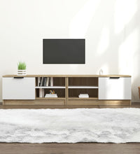 TV-Schränke 2 Stk. Weiß Sonoma-Eiche 80x35x36,5cm Holzwerkstoff