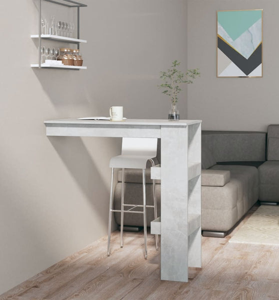 Wand-Bartisch Betongrau 102x45x103,5 cm Holzwerkstoff