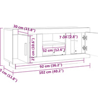 TV-Schrank Weiß 102x35x45 cm Holzwerkstoff