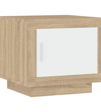 Couchtisch Weiß und Sonoma-Eiche 51x50x45 cm Holzwerkstoff