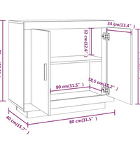 Sideboard Weiß 80x40x75 cm Holzwerkstoff