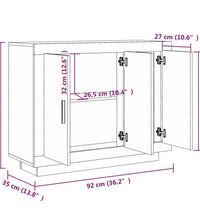 Sideboard Schwarz 92x35x75 cm Holzwerkstoff