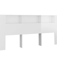 Kopfteil mit Ablagen Hochglanz-Weiß 220x18,5x104,5 cm