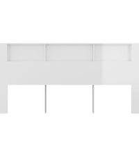 Kopfteil mit Ablagen Hochglanz-Weiß 220x18,5x104,5 cm