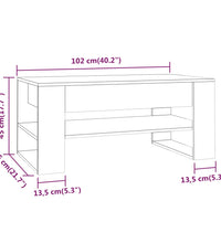 Couchtisch Braun Eichen-Optik 102x55x45 cm Holzwerkstoff