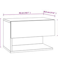 Wand-Nachttische 2 Stk. Grau Sonoma