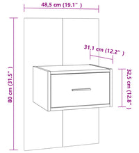 Wand-Nachttisch Grau Sonoma