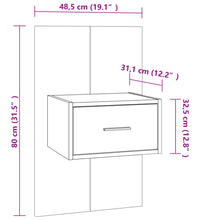 Wand-Nachttische 2 Stk. Grau Sonoma