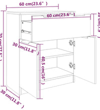 Sideboard Braun Eichen-Optik 60x30x70 cm Holzwerkstoff
