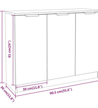 Sideboard Grau Sonoma 90,5x30x70 cm Holzwerkstoff