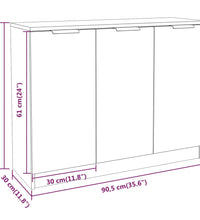 Sideboard Braun Eichen-Optik 90,5x30x70 cm Holzwerkstoff