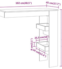 Wand-Bartisch Grau Sonoma 102x45x103,5 cm Holzwerkstoff