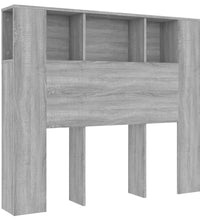 Kopfteil mit Ablagen Grau Sonoma 120x18,5x102,5 cm
