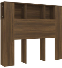 Kopfteil mit Ablagen Braun Eichen-Optik 120x18,5x102,5 cm