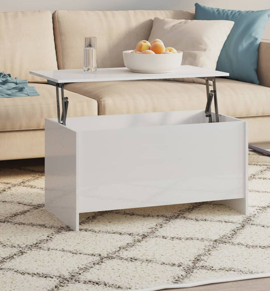 Couchtisch Hochglanz-Weiß 102x55,5x52,5 cm Holzwerkstoff